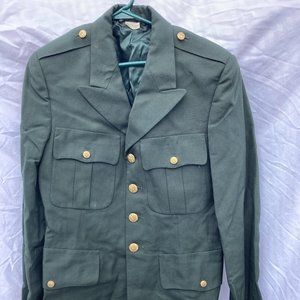 Vintage U.S. Army Men's Coat Green 36R Dress Uniform DeRossi & Son Overcoat